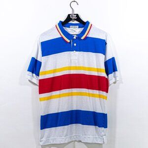 Steeple Chase Striped Polo Shirt XL VTG 90s Preppy Streetwear Hip Hop